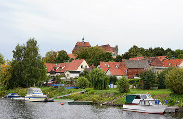Cityscape of Havelberg (Germany, Saxony-Anhalt) with Havel River