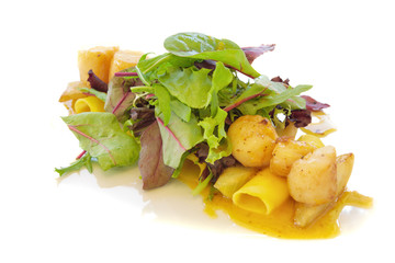 Boiled potatoes with cheese and herbs