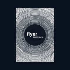 Flyer or Cover Design with Grey Background and Black Circles