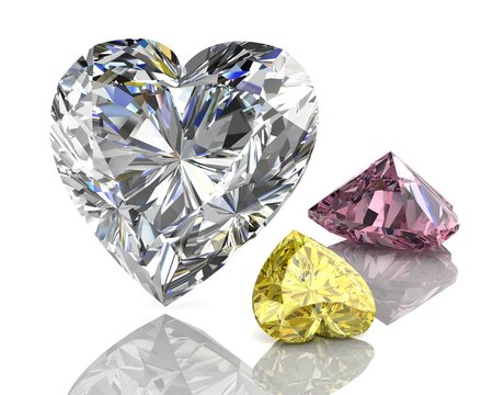 Set of colored gems (high resolution 3D image)