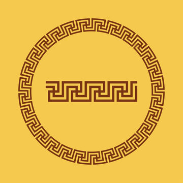 Greek national antique round pattern, vector.