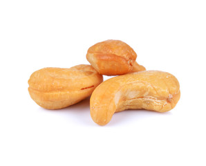 cashew nuts on white background