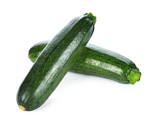 green zucchini vegetables isolated on white