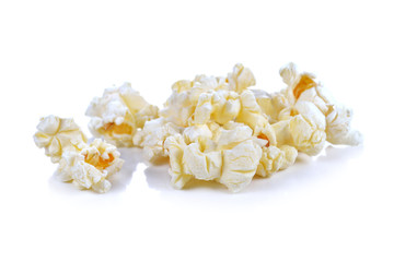 Popcorn isolated on the white background