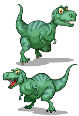 Green dinosaurs on white