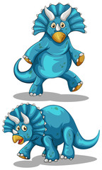 Blue dinosaur with horns