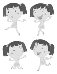 Little girl doing different poses