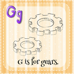 Flashcard letter G is for gears