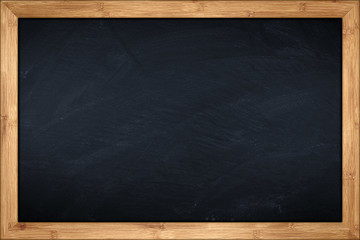 little blackboard with wooden bamboo frame - obrazy, fototapety, plakaty