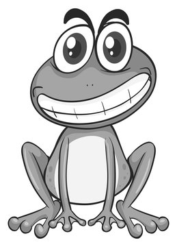 Silly frog sitting and smiling