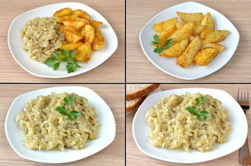 kapusta duszona i pieczone ziemniaki