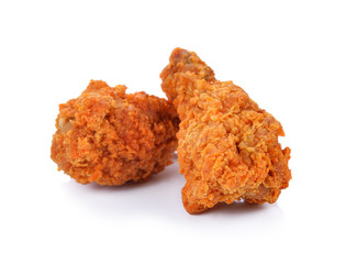Fried chicken isolated white background