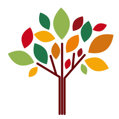 Vector abstract autumnal tree