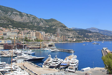 Fototapeta premium MONTE-CARLO, MONACO - JULY 17, 2012: View shot in the Principality of Monaco during a trip to the Cote d Azur