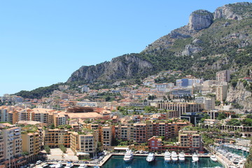 Fototapeta na wymiar MONTE-CARLO, MONACO - JULY 17, 2012: View shot in the Principality of Monaco during a trip to the Cote d Azur