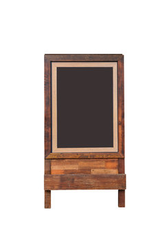 Blank menu blackboard outdoor display isolated on white background