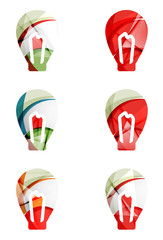 Set of abstract light bulb icons, business logotype idea