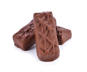 chocolate bar isolated on white