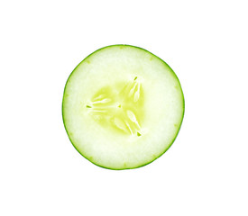 Fresh slice cucumber on white background