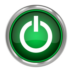 Button power green