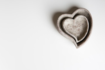 stone bowls in cut shape hearts