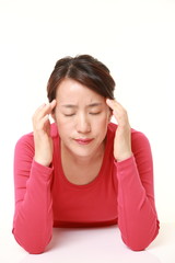 woman suffers from headache 