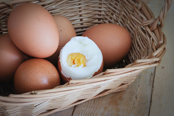 egg on the wood floor