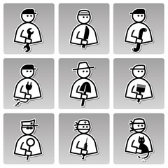 People occupations icons (man).