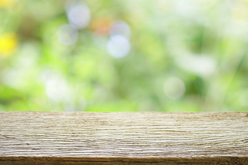 Outdoor Wooden table view