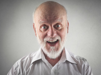 Happy elderly man