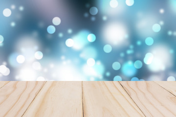 Light bokeh background with wooden paving.