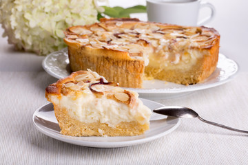 Peach and almond pie