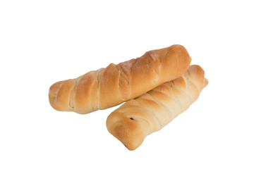 Sausage bun isolated on white background