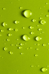 Drops of water on a color background. Shallow depth of field. Se