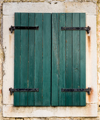 old window with shutters