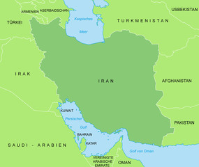 Fototapeta premium Iran - Karte in Grün