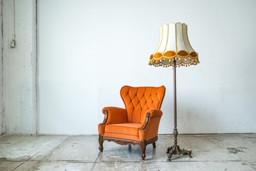 Classical style Armchair sofa couch in vintage room with desk la