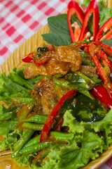 Stir fried fish and curry paste