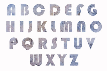 alphabet marble rock texture A - Z