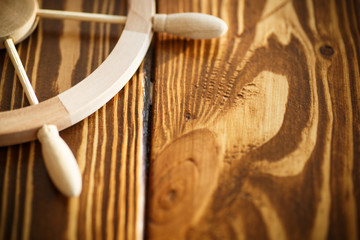 Decorative wooden steering wheel