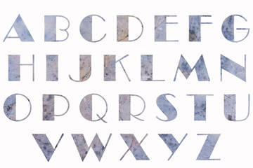 alphabet marble rock texture A - Z