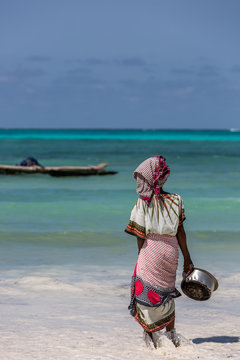 Beautiful blue sea in Zanzibar, Tanzania, Africa