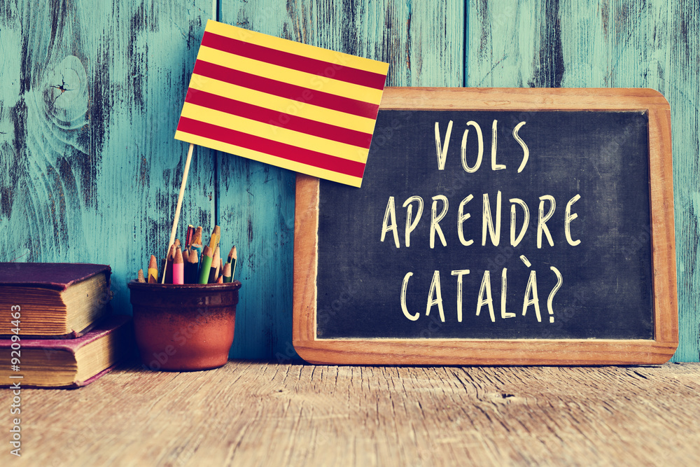 Wall mural question vols aprendre catala?, do you want to learn Catalan?