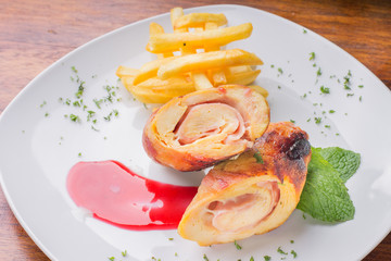 Pollo albardado