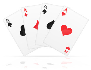 playing cards aces of different suits vector illustration