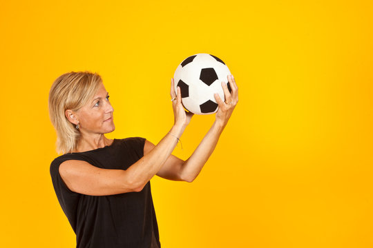 Woman Playing With A Soccer Ball