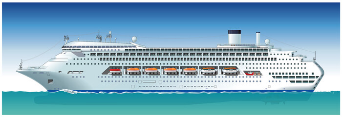 Vector hi-detailed cruise ship © Mechanik