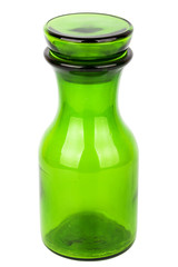 Green glass chemical bottle