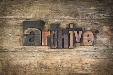 Fototapeta premium archive, word written with vintage letterpress type