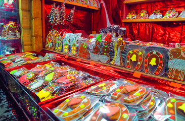 Traditional souvenirs at the european Christmas market - a ginge